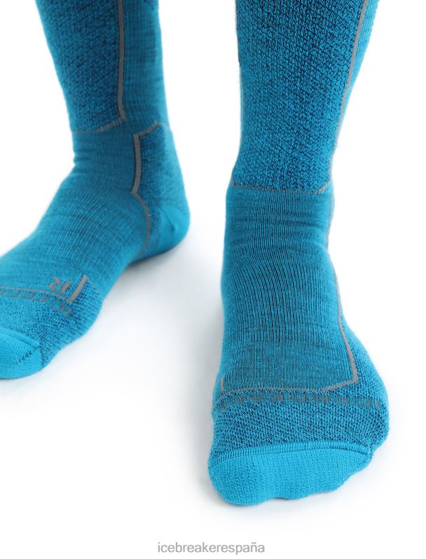 Icebreaker hombres calcetines merino ski+ ligeros hasta la pantorrilla 0V2J0298 accesorios azul geo/azul marino real