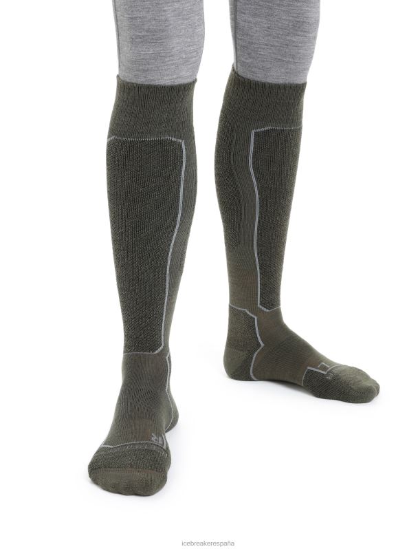 Icebreaker hombres calcetines merino ski+ ligeros hasta la pantorrilla 0V2J0466 accesorios loden/negro