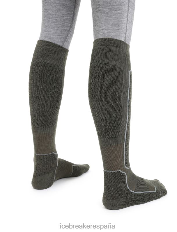 Icebreaker hombres calcetines merino ski+ ligeros hasta la pantorrilla 0V2J0466 accesorios loden/negro
