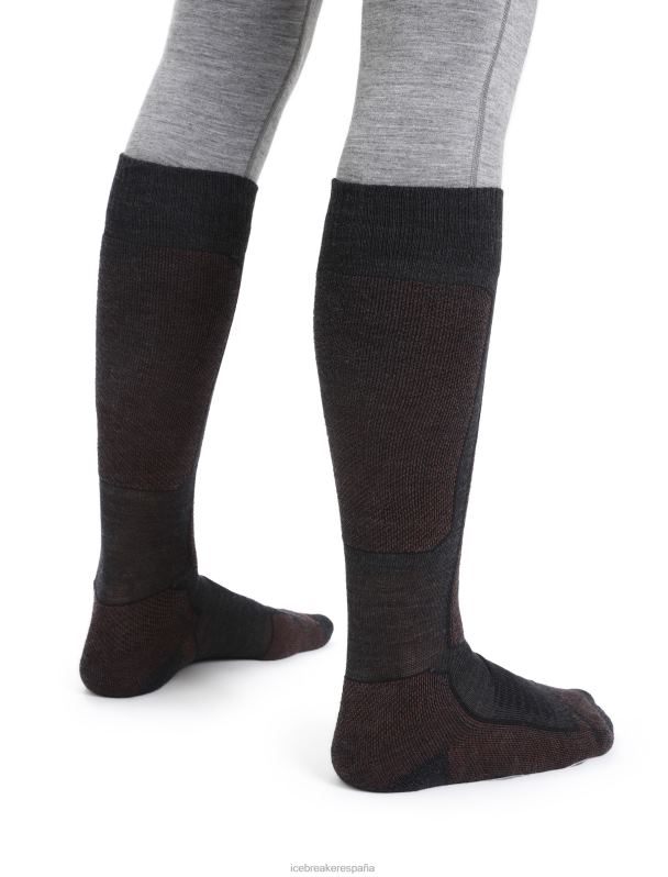 Icebreaker hombres calcetines merino ski+ medianos por encima de la pantorrilla 0V2J0283 accesorios brezo azabache/espresso