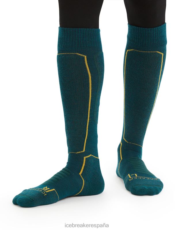 Icebreaker hombres calcetines merino ski+ medianos por encima de la pantorrilla 0V2J0284 accesorios gloria verde/loden