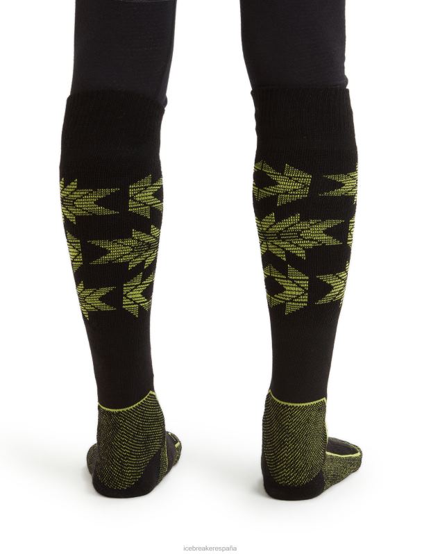 Icebreaker hombres merino ski+ calcetines ligeros por encima de la pantorrilla ski Heritage 0V2J0457 accesorios negro/brillo