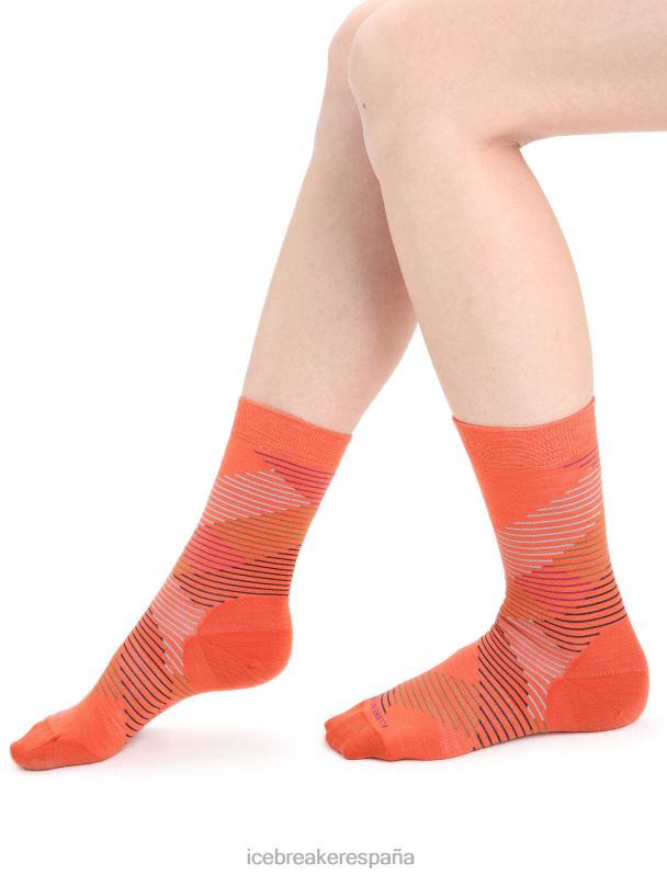 Icebreaker mujer calcetines merino estilo de vida de calibre fino guiones 0V2J0766 accesorios vibrante tierra brezo/go berry