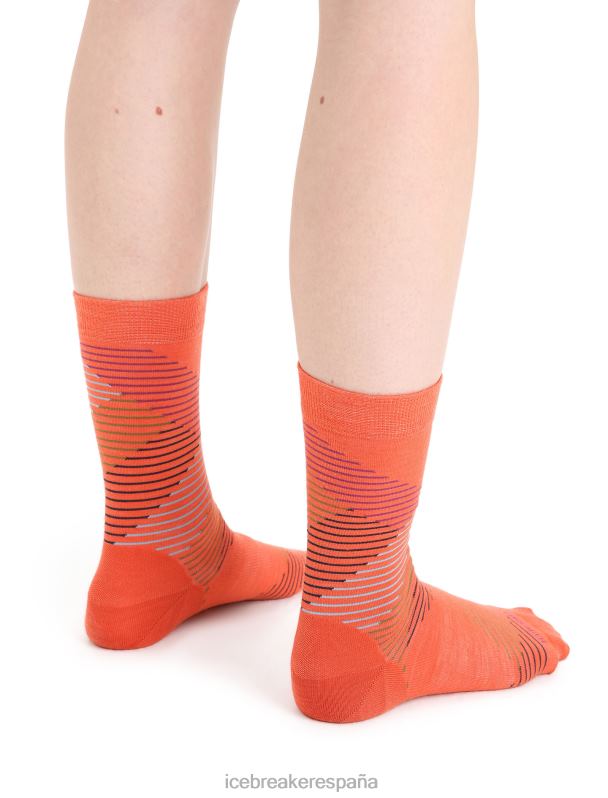 Icebreaker mujer calcetines merino estilo de vida de calibre fino guiones 0V2J0766 accesorios vibrante tierra brezo/go berry