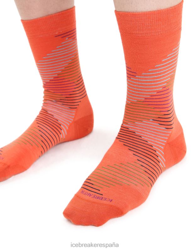 Icebreaker mujer calcetines merino estilo de vida de calibre fino guiones 0V2J0766 accesorios vibrante tierra brezo/go berry