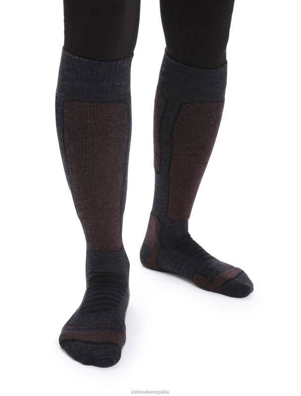 Icebreaker mujer calcetines merino ski+ medianos por encima de la pantorrilla 0V2J0788 accesorios brezo azabache/espresso