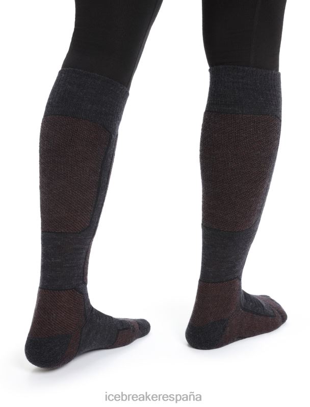 Icebreaker mujer calcetines merino ski+ medianos por encima de la pantorrilla 0V2J0788 accesorios brezo azabache/espresso