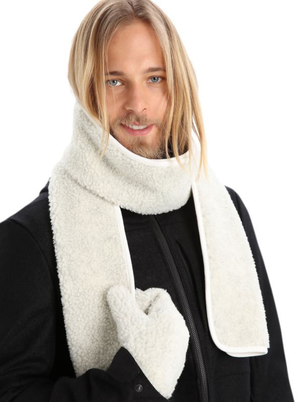 Icebreaker unisexo bufanda de pelo alto de merino realfleece 0V2J0337 accesorios crudo jaspeado