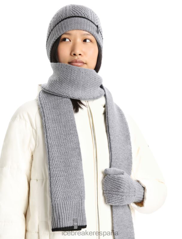 Icebreaker unisexo bufanda merino waypoint 0V2J0334 accesorios piedra arenisca brezo/negro