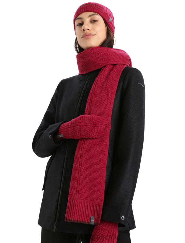 Icebreaker unisexo bufanda merino waypoint 0V2J0465 accesorios cereza/expreso