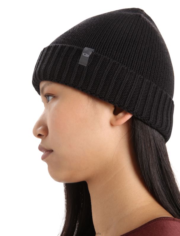 Icebreaker unisexo gorro de lana merino vela 0V2J0335 accesorios negro