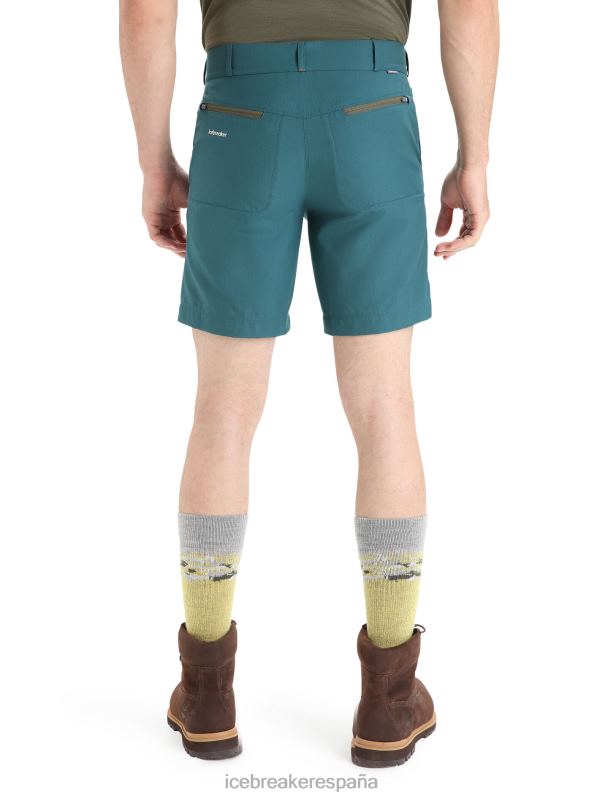 Icebreaker hombres pantalones cortos de lana merino 0V2J0254 ropa gloria verde