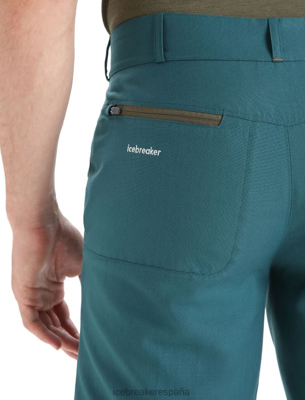 Icebreaker hombres pantalones cortos de lana merino 0V2J0254 ropa gloria verde