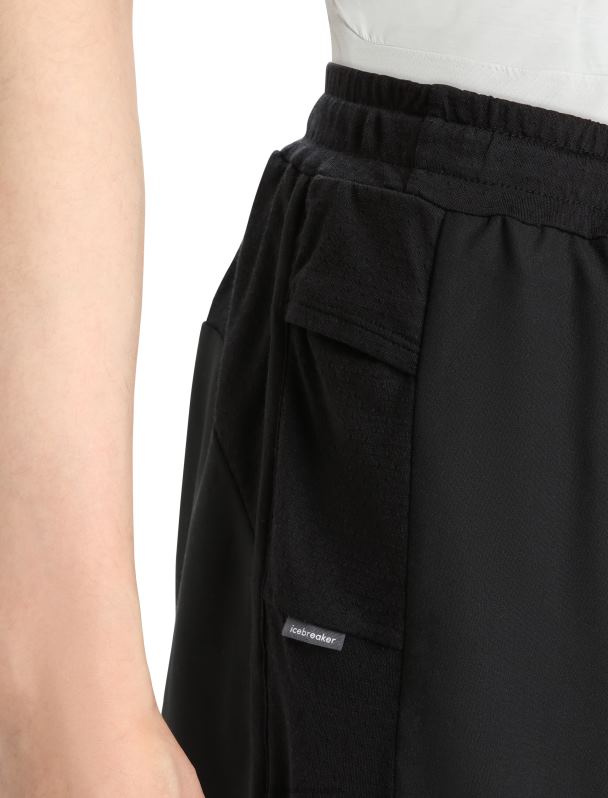 Icebreaker hombres shorts de punto de merino 0V2J0249 ropa negro