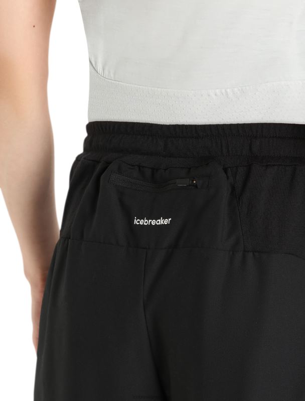 Icebreaker hombres shorts de punto de merino 0V2J0249 ropa negro