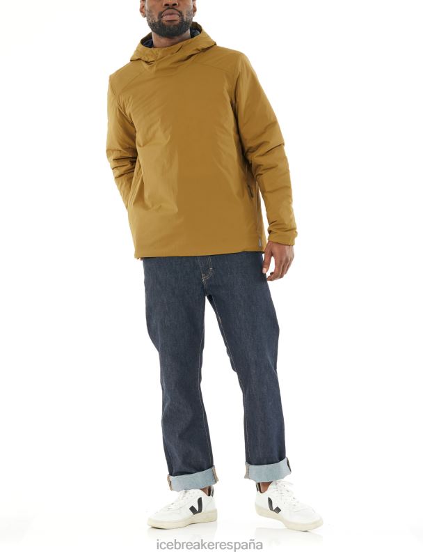 Icebreaker hombres Jersey de manga larga con capucha de Merinoloft Westerly 0V2J0497 ropa curry