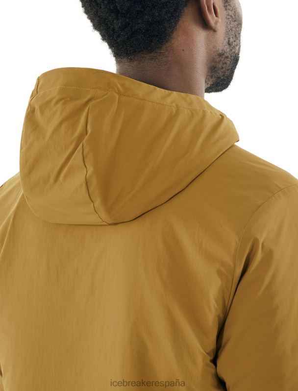 Icebreaker hombres Jersey de manga larga con capucha de Merinoloft Westerly 0V2J0497 ropa curry