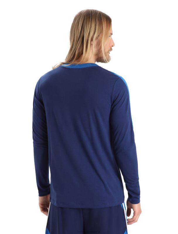 Icebreaker hombres camiseta de manga larga de punto merino 0V2J0200 ropa lazurita/azul marino real