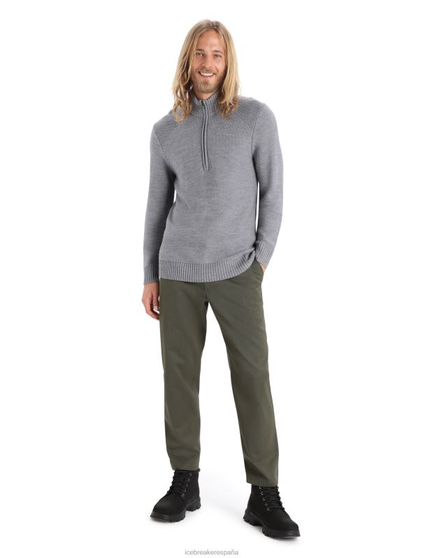 Icebreaker hombres top de manga larga con media cremallera merino waypoint 0V2J0417 ropa brezo de piedra arenisca