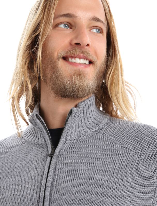 Icebreaker hombres top de manga larga con media cremallera merino waypoint 0V2J0417 ropa brezo de piedra arenisca