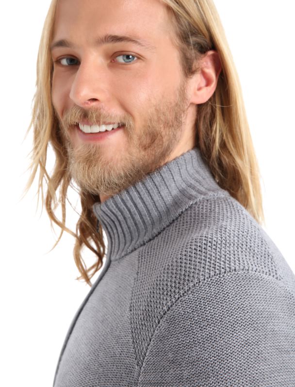 Icebreaker hombres top de manga larga con media cremallera merino waypoint 0V2J0417 ropa brezo de piedra arenisca