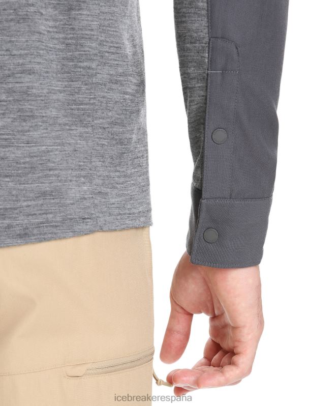 Icebreaker hombres top de manga larga de lana merino 0V2J0191 ropa monzón/brezo arenisca