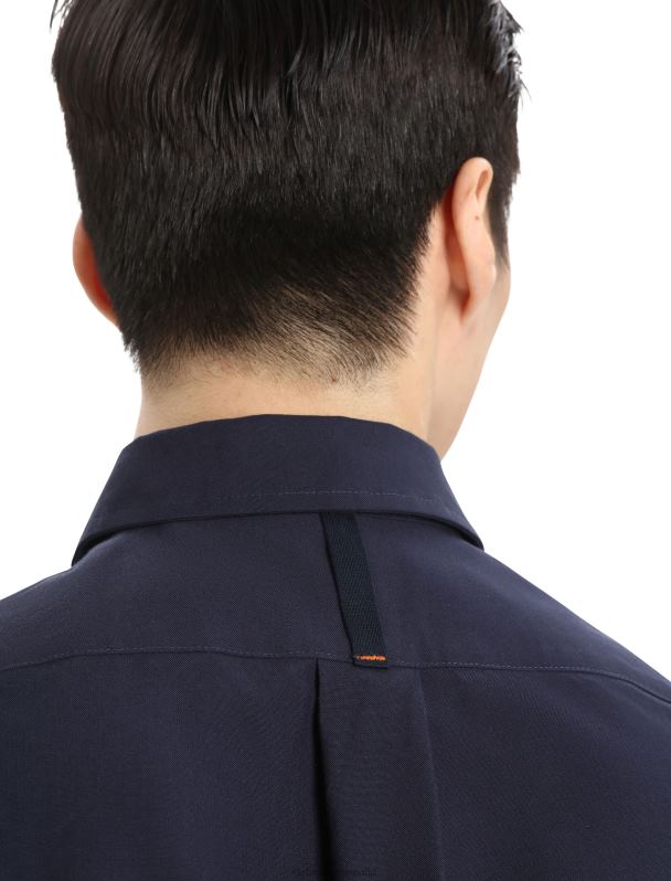 Icebreaker hombres camisa merino berlín manga larga 0V2J0372 ropa azul marino de medianoche