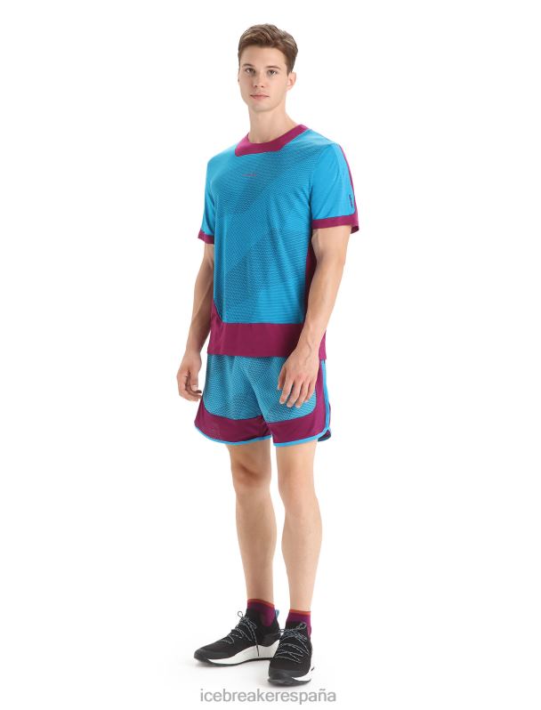 Icebreaker hombres Camiseta manga corta Zoneknit Merino geodésico 0V2J063 ropa geo azul/ir baya
