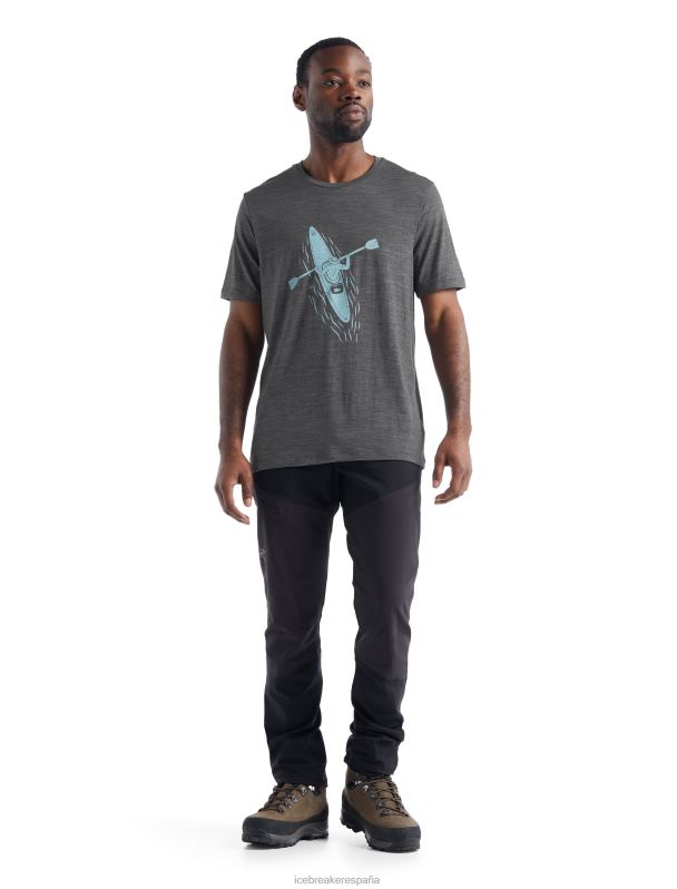 Icebreaker hombres Camiseta merino tech lite ii manga corta pádel líneas 0V2J0475 ropa brezo de piedra arenisca