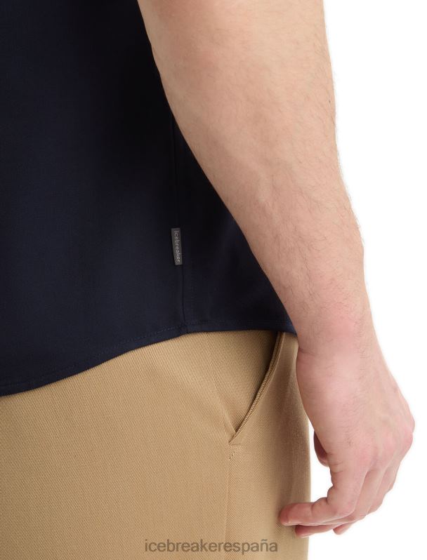 Icebreaker hombres camisa merino steveston manga corta 0V2J010 ropa azul marino de medianoche