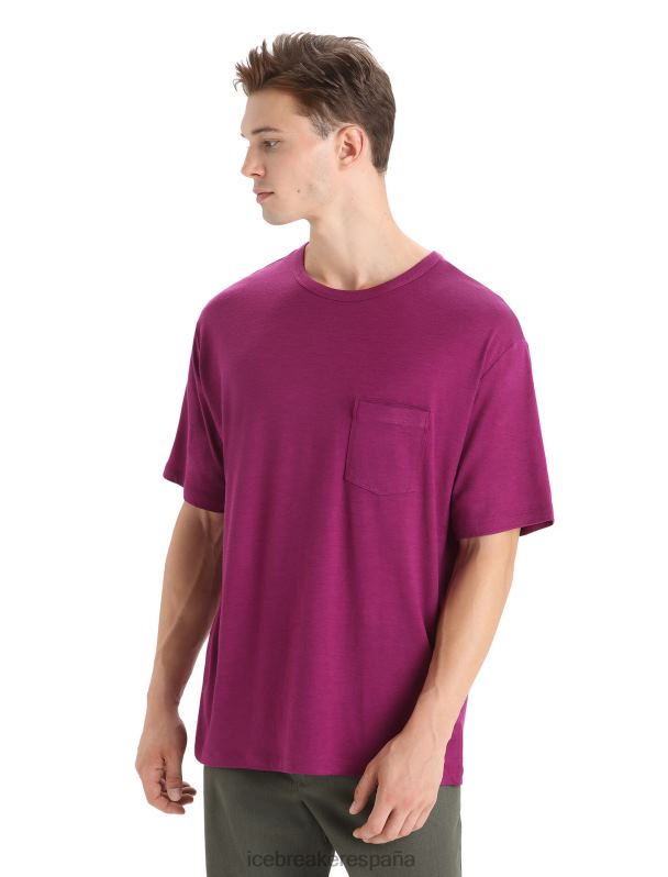 Icebreaker hombres camiseta de manga corta con bolsillo de merino granary 0V2J017 ropa ir baya