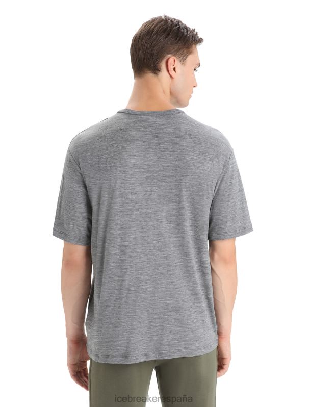 Icebreaker hombres camiseta de manga corta con bolsillo de merino granary 0V2J018 ropa brezo de piedra arenisca