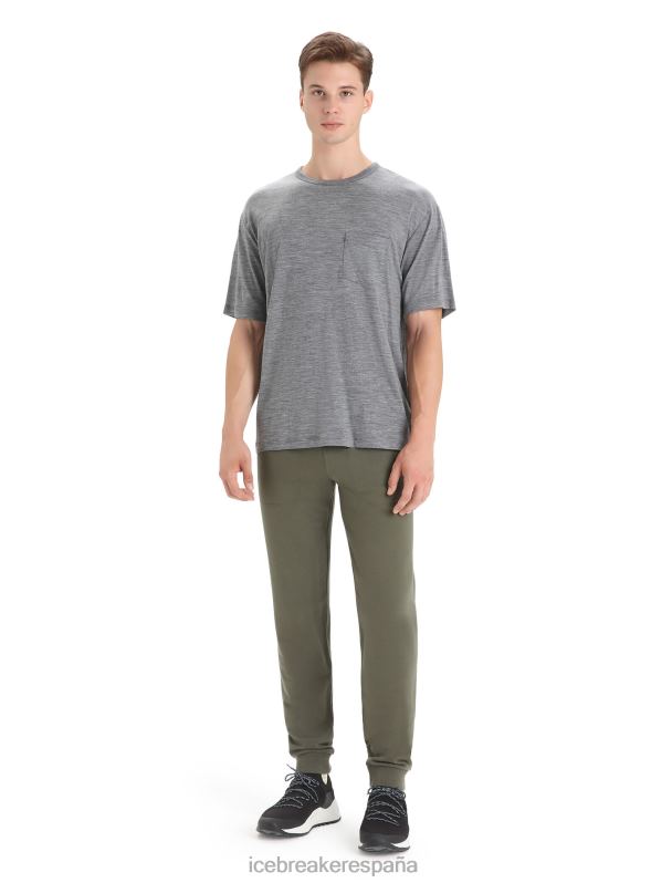 Icebreaker hombres camiseta de manga corta con bolsillo de merino granary 0V2J018 ropa brezo de piedra arenisca
