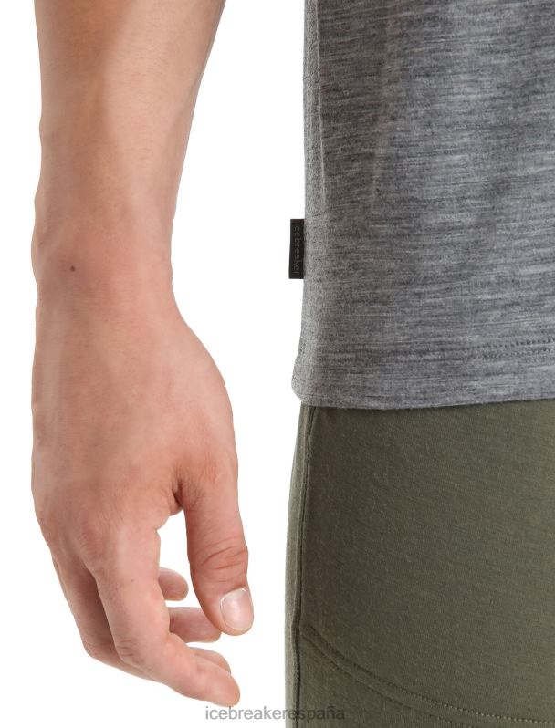 Icebreaker hombres camiseta de manga corta con bolsillo de merino granary 0V2J018 ropa brezo de piedra arenisca