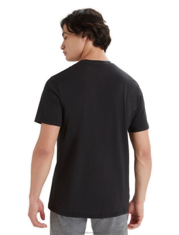 Icebreaker hombres camiseta de manga corta de algodón tencel 0V2J076 ropa negro
