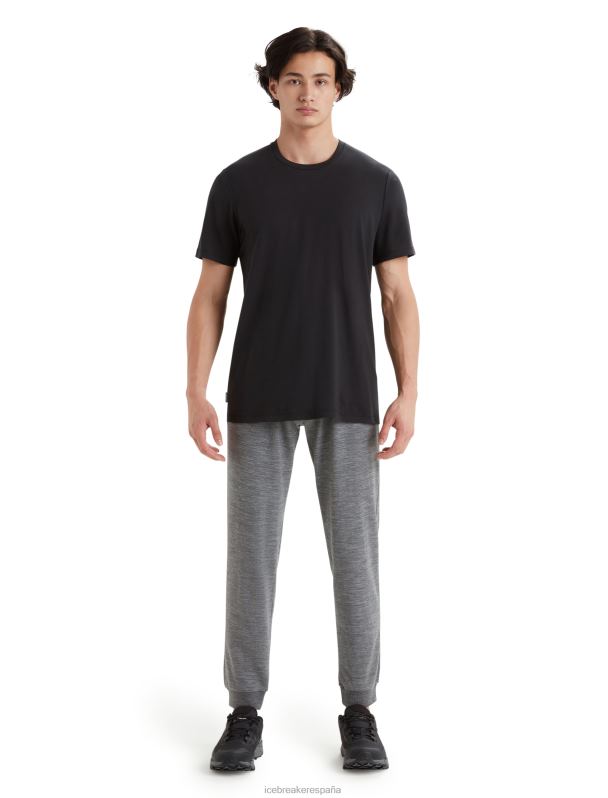 Icebreaker hombres camiseta de manga corta de algodón tencel 0V2J076 ropa negro
