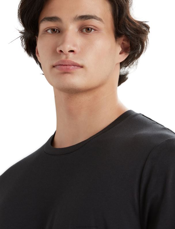 Icebreaker hombres camiseta de manga corta de algodón tencel 0V2J076 ropa negro