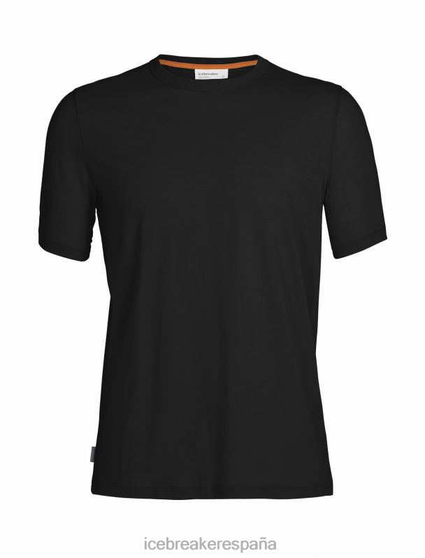 Icebreaker hombres camiseta de manga corta de algodón tencel 0V2J076 ropa negro