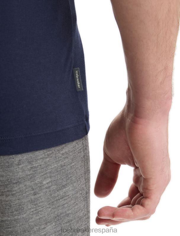 Icebreaker hombres camiseta de manga corta de algodón tencel 0V2J078 ropa azul marino de medianoche