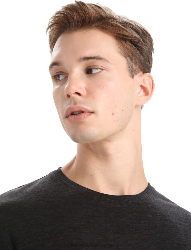 Icebreaker hombres camiseta de manga corta de lino merino 0V2J080 ropa negro