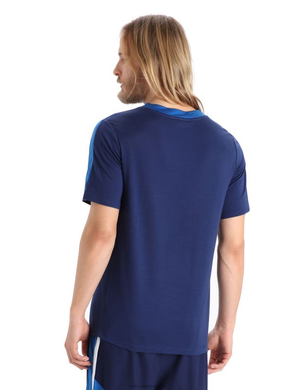 Icebreaker hombres camiseta de manga corta de punto merino 0V2J0401 ropa lazurita/azul marino real