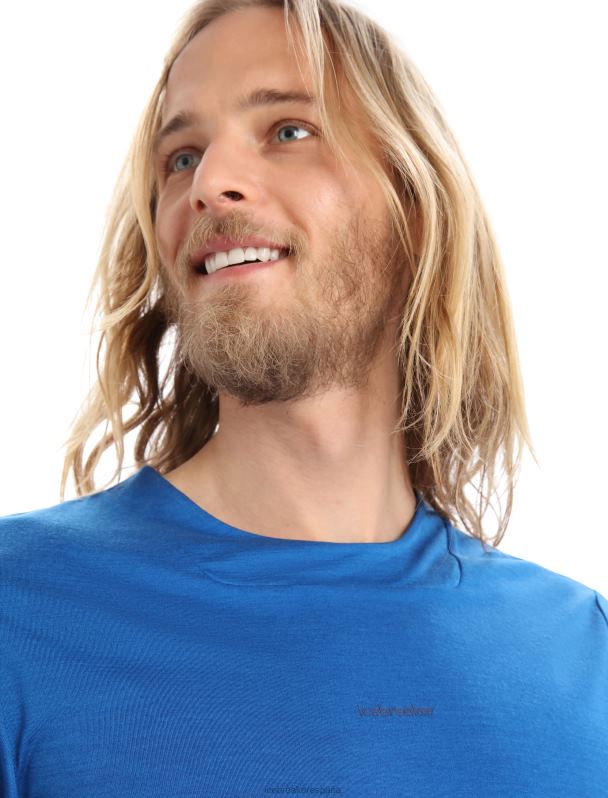Icebreaker hombres camiseta de manga corta de punto merino 0V2J0401 ropa lazurita/azul marino real