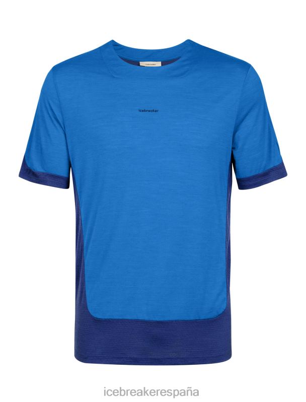 Icebreaker hombres camiseta de manga corta de punto merino 0V2J0401 ropa lazurita/azul marino real