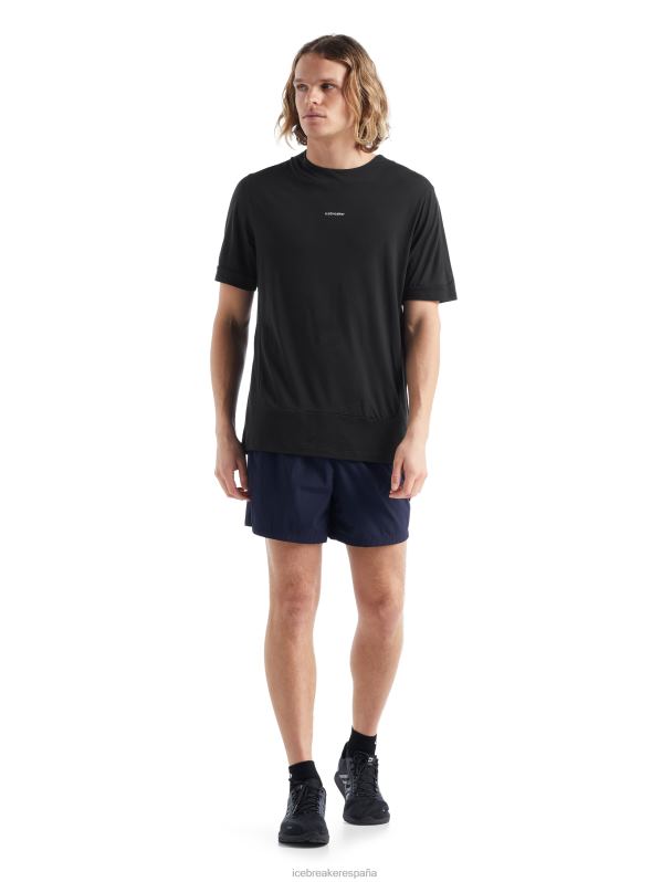 Icebreaker hombres camiseta de manga corta de punto merino 0V2J0498 ropa negro