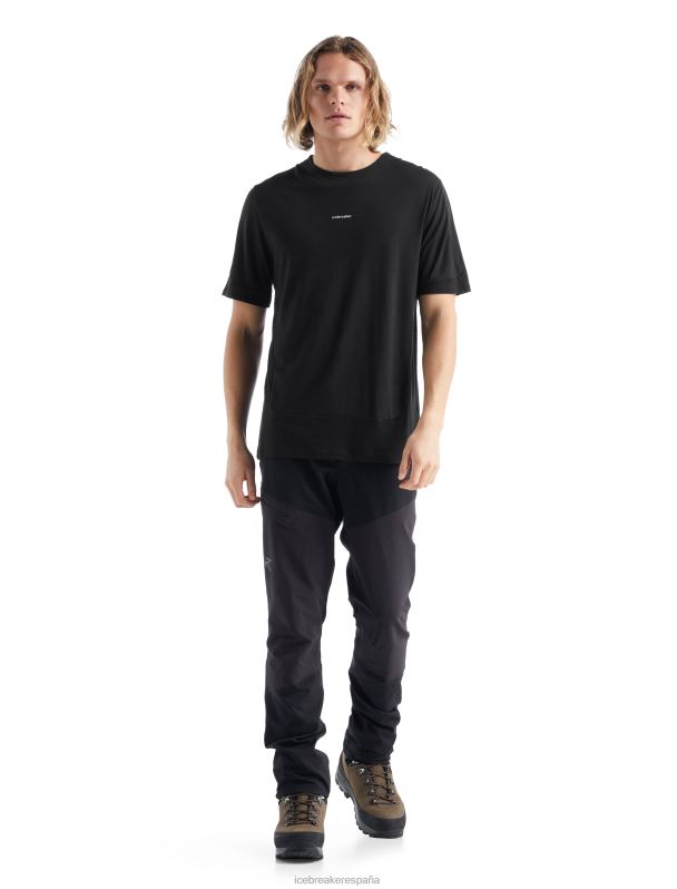 Icebreaker hombres camiseta de manga corta de punto merino 0V2J0498 ropa negro