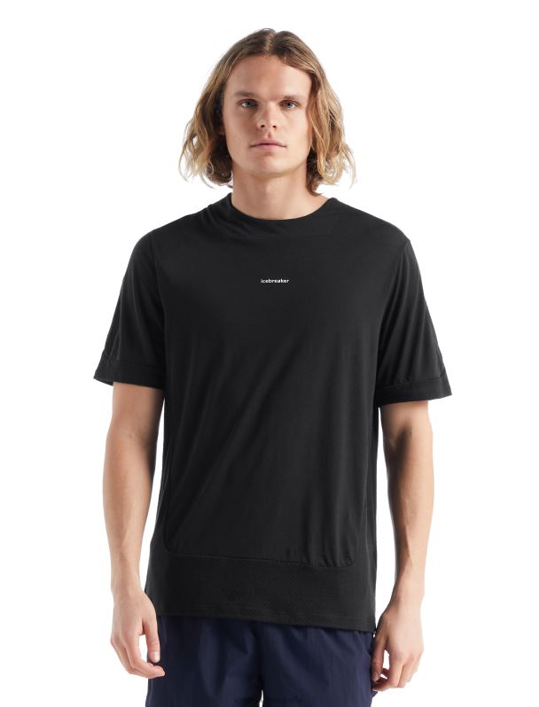 Icebreaker hombres camiseta de manga corta de punto merino 0V2J0498 ropa negro