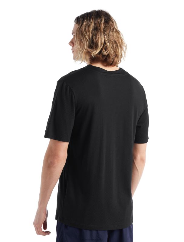 Icebreaker hombres camiseta de manga corta de punto merino 0V2J0498 ropa negro