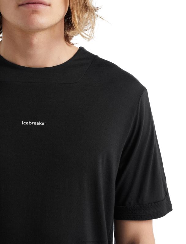 Icebreaker hombres camiseta de manga corta de punto merino 0V2J0498 ropa negro