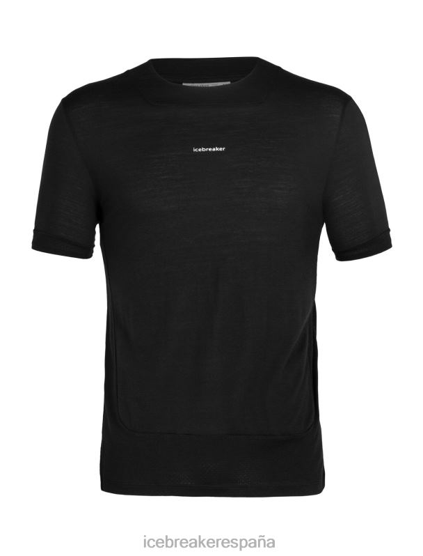Icebreaker hombres camiseta de manga corta de punto merino 0V2J0498 ropa negro