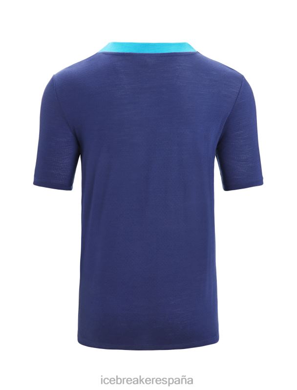 Icebreaker hombres camiseta de manga corta de punto merino 0V2J071 ropa azul geo/azul marino real